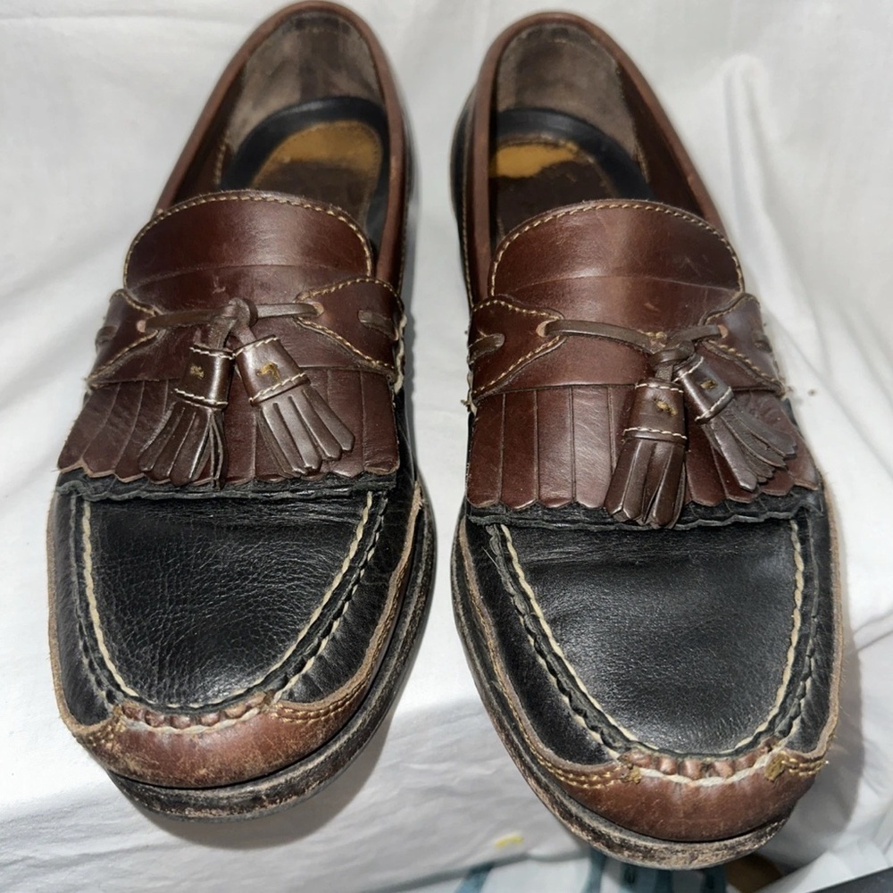 Neil M Brown & Black Tassel Slip On Moc Toe Loafers Shoes Size 11.5 D